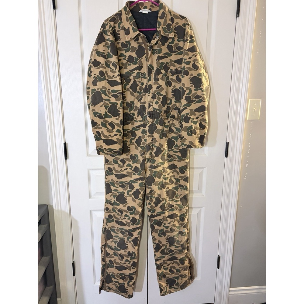 Vintage 70s 80s 90s Key Imperial Canvas Duck Frog Skin Work Hunting Coveralls 18